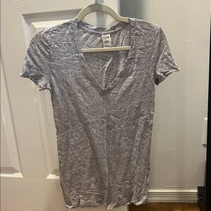 PINK Victoria's Secret Heathered Gray V-Neck Tee